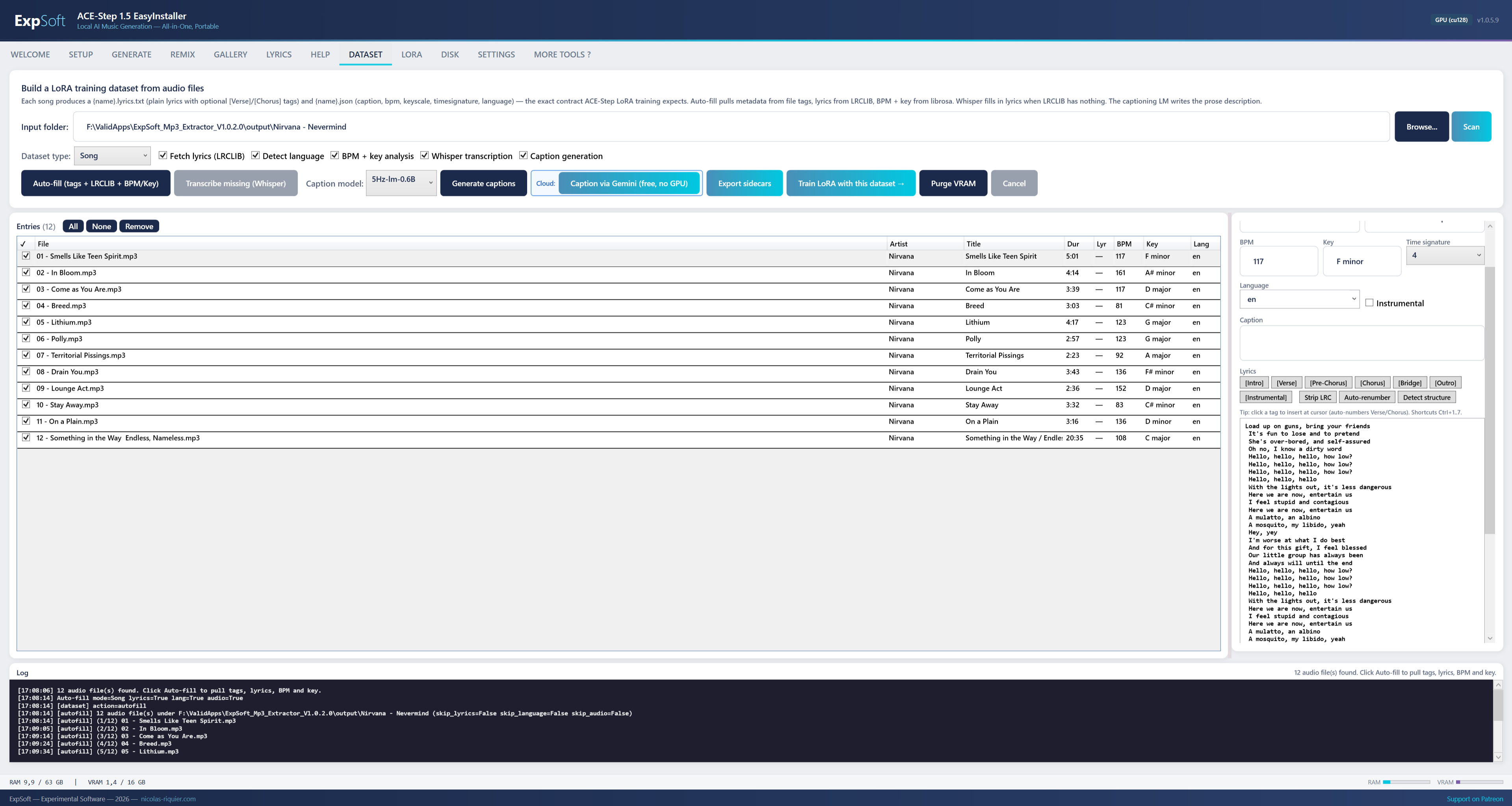 Dataset Creator Tab