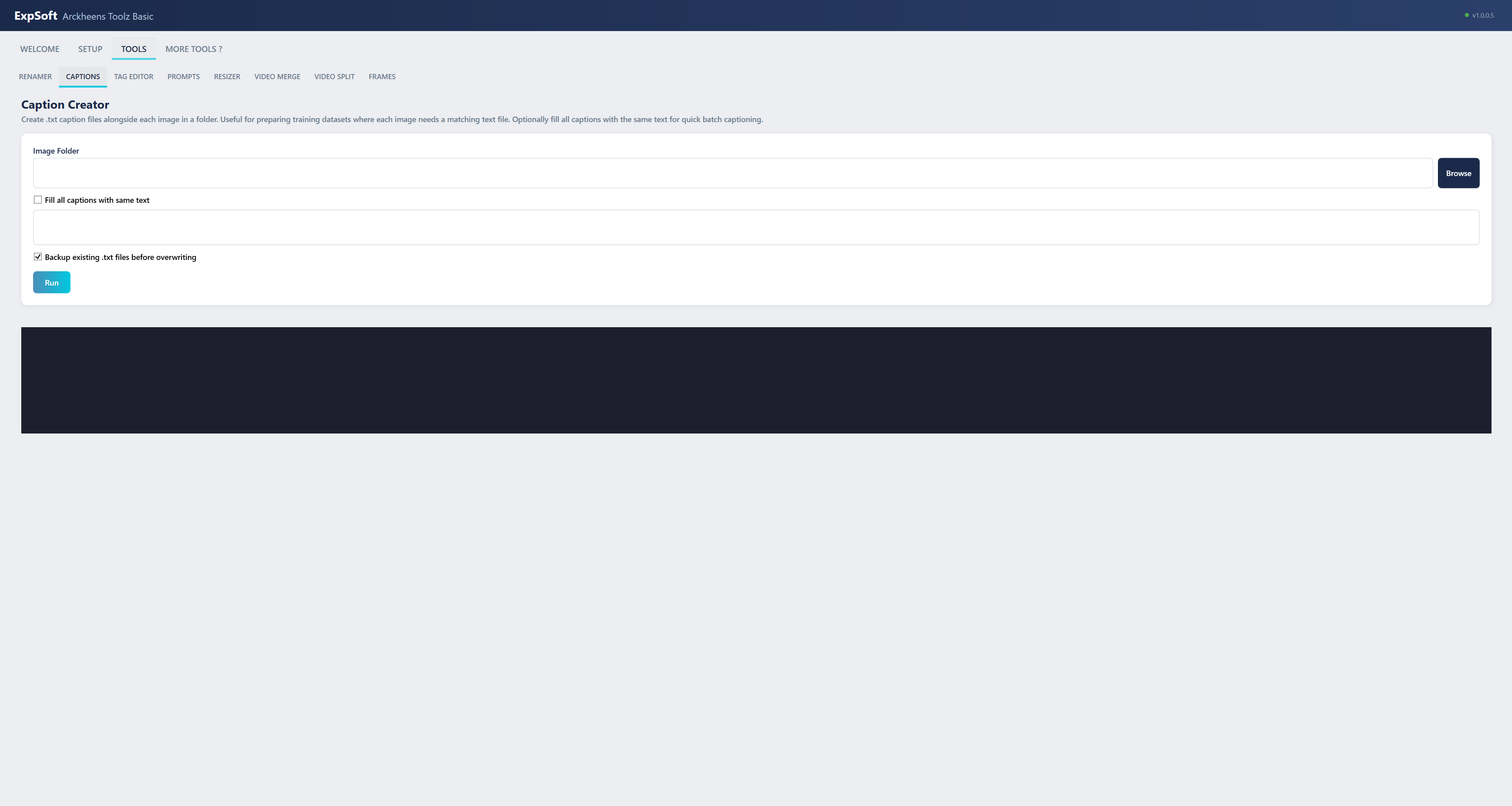 Captions Tool