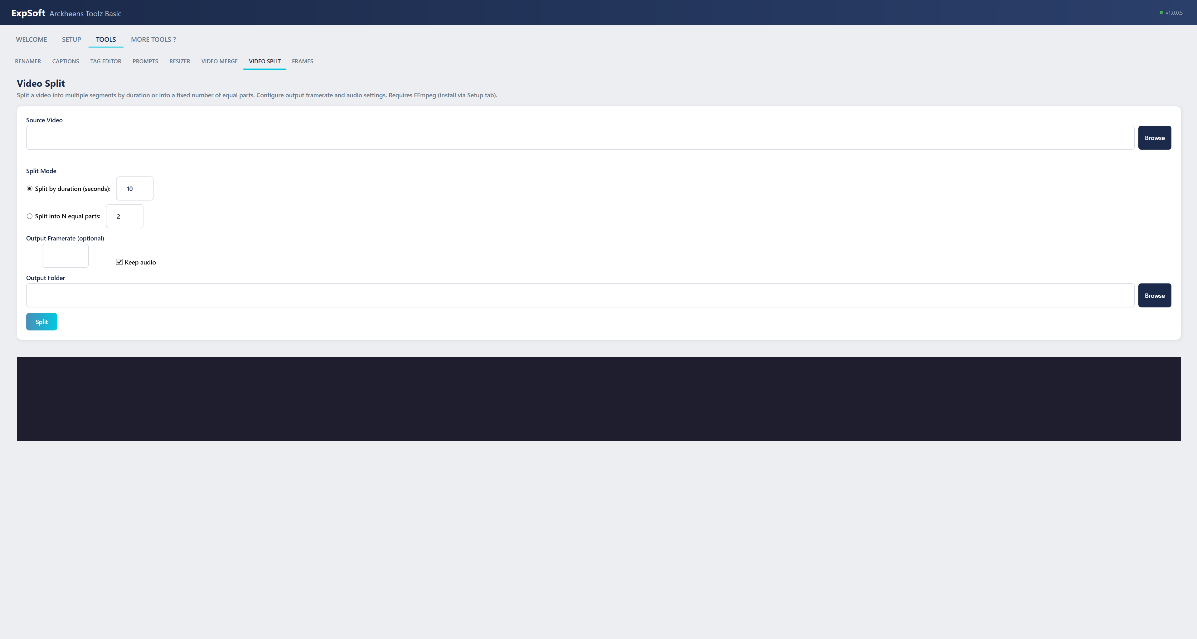 Video Split Tool