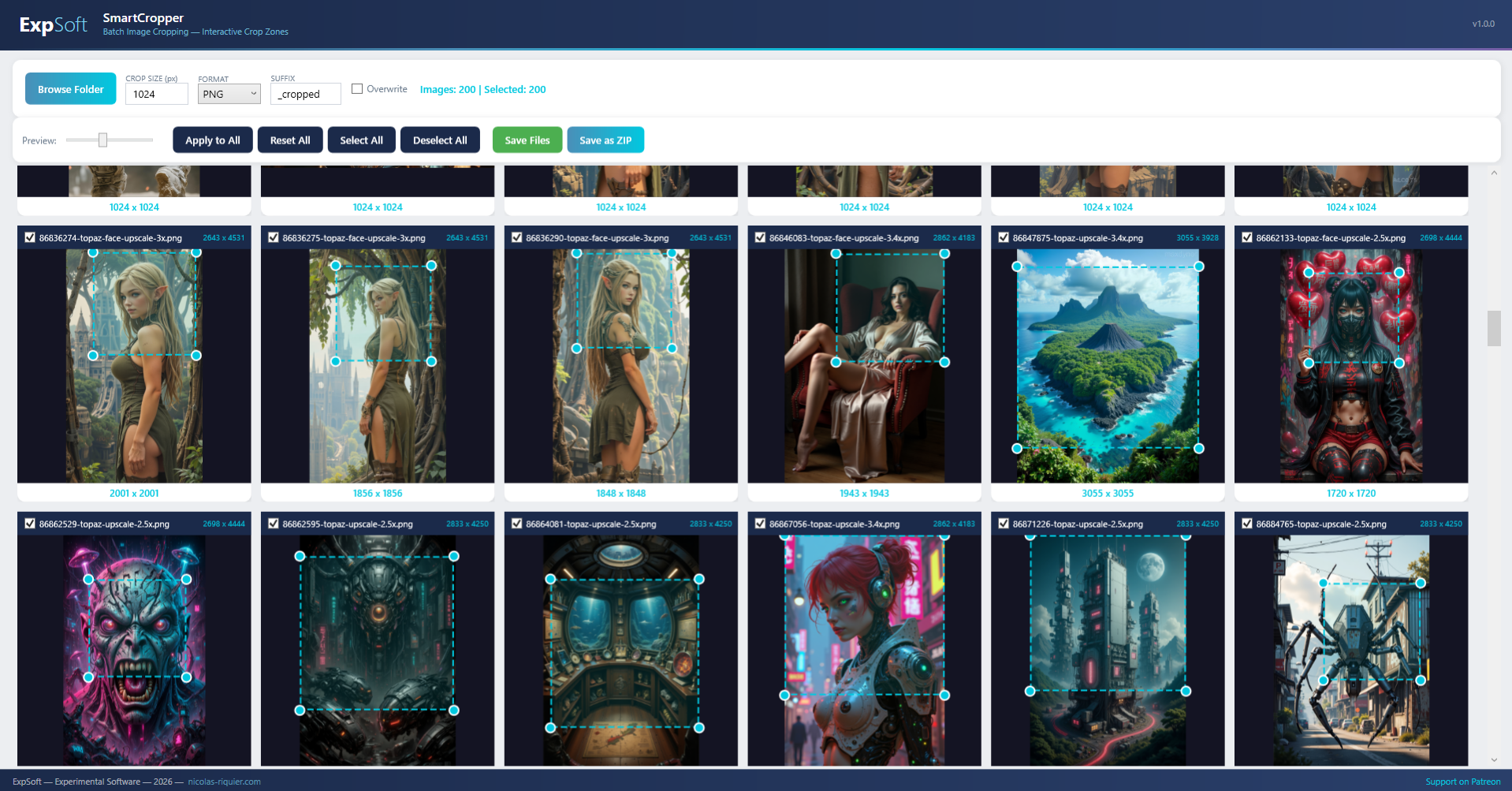 ExpSoft SmartCropper — Free rectangle crop mode